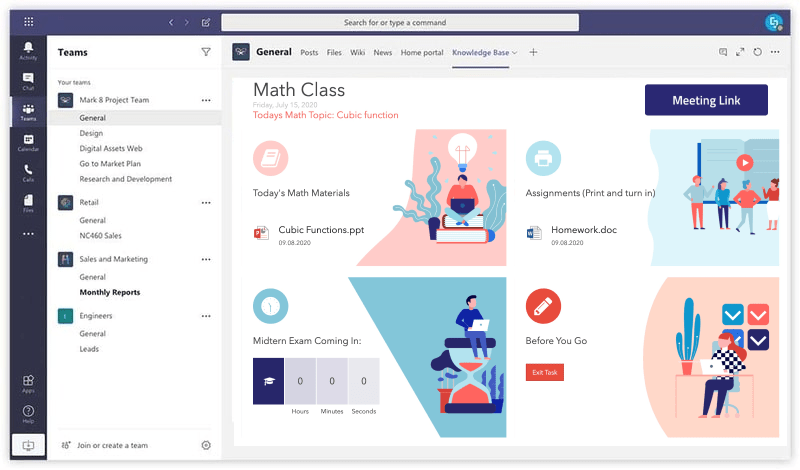 Microsoft Teams 电脑客户端主界面展示