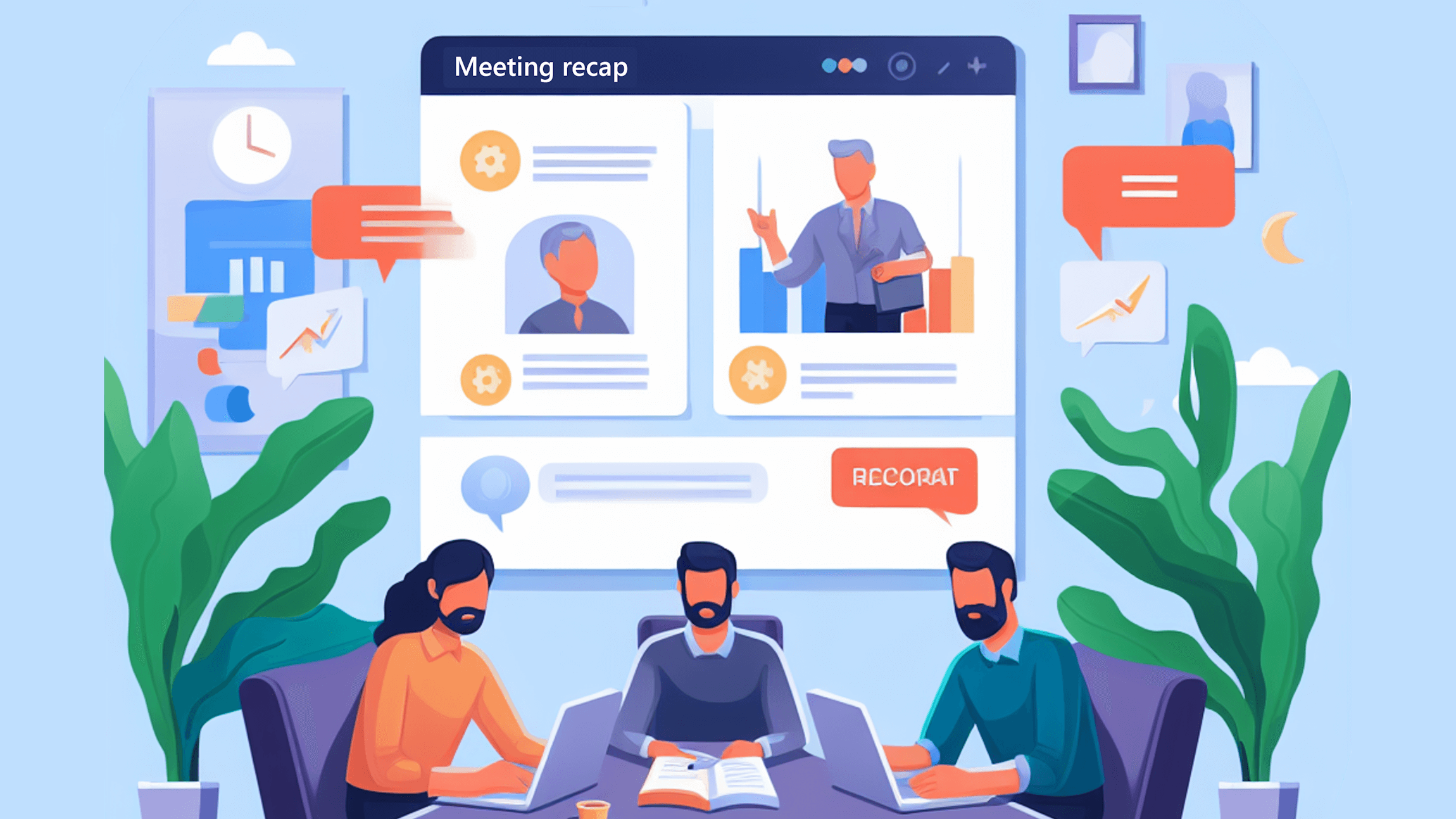 Microsoft Teams 网页与会议交互界面展示